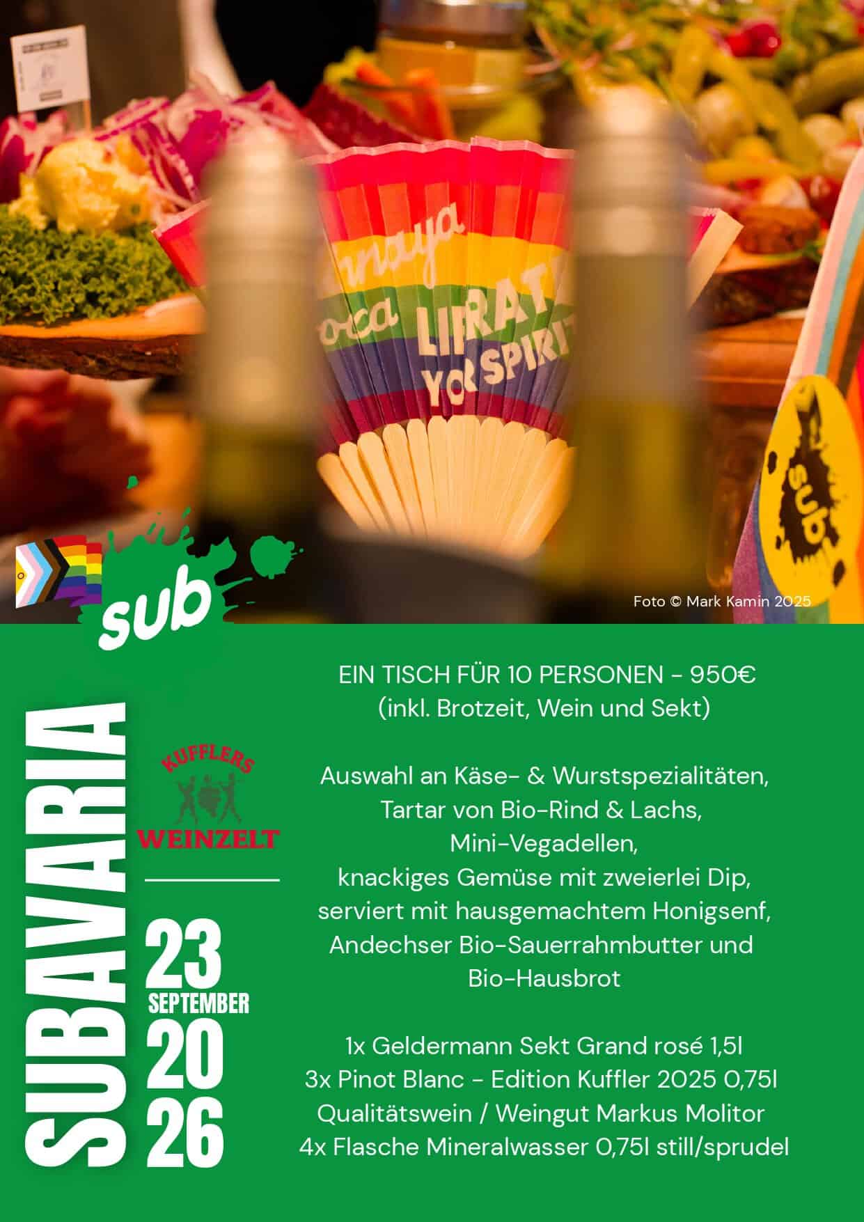 Das Sub lädt wieder zur Wiesn 2 Kufflers Subsavaria Brotzeit Auswahl an ausgewaehlten Kaese Wurstspezialitaeten Tartar von Bio Rind Lachstartar Mini Vegadellen knackiges Gemuese mit zweierlei Dip serviert mit hausgemachtem page 0001