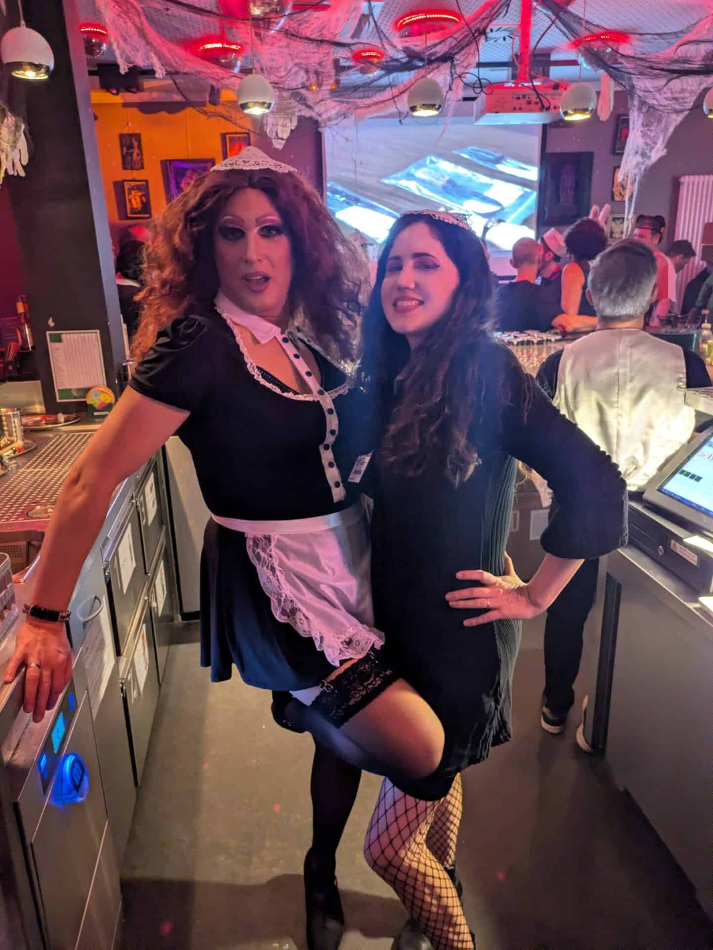 Tiffy Tölle und Danielle Cravens als Magenta bei der Halloween-Party im Sub. Foto: privat